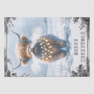 Highland Cow Christmas Tissue Paper