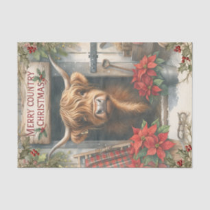 Highland Cow Christmas Tissue Paper