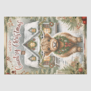 Highland Cow Christmas Tissue Paper