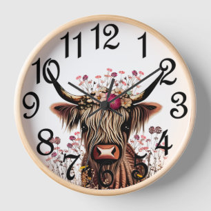 Highland Cow  Clock