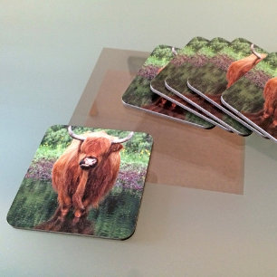Highland cow coaster