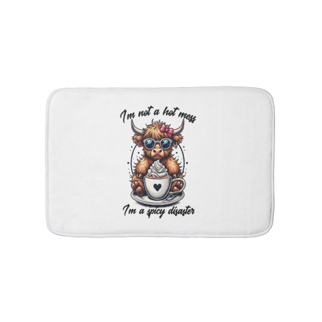Highland Cow Coffee , Coffee Cow  Bath Mat (Front)