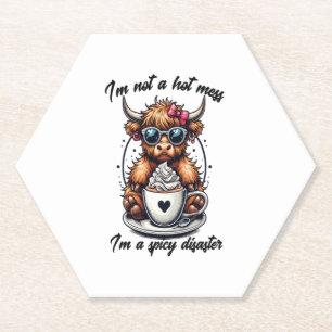 Highland Cow Coffee Png, Coffee Cow Png Paper Coaster
