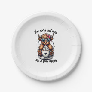 Highland Cow Coffee Png, Coffee Cow Png Paper Plate
