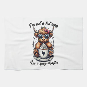 Highland Cow Coffee Png, Coffee Cow Png Tea Towel