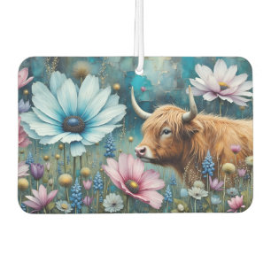 Highland Cow Colorful Cosmos 2 images Car Air Freshener