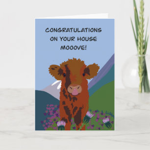 Highland  cow Congratulations new home Card