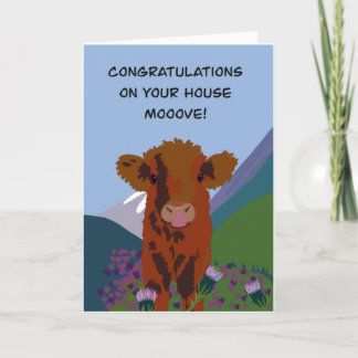 Highland  cow Congratulations new home Card