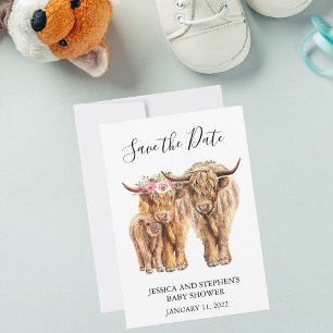 Highland Cow Couples Shower Save the Date