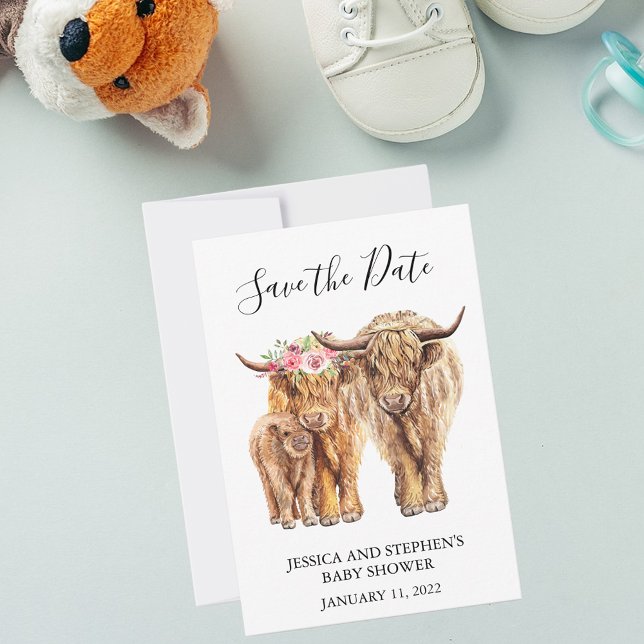 Highland Cow Couples Shower Save the Date  (Creator Uploaded)