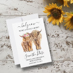 Highland Cow Couples Shower Save the Date<br><div class="desc">This design may be personalised in the area provided by changing the photo and/or text. Or it can be customised by clicking Personalise this Template and then choosing the click to customise further option and delete or change the colour of the background, add text, change the text colour or style,...</div>