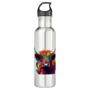 highland Cow, cow, highland cow art, cute highland 710 Ml Water Bottle