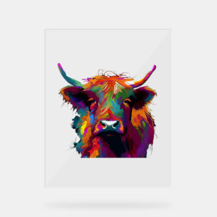 highland Cow, cow, highland cow art, cute highland Acrylic Sign