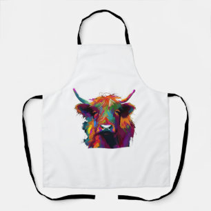 highland Cow, cow, highland cow art, cute highland Apron