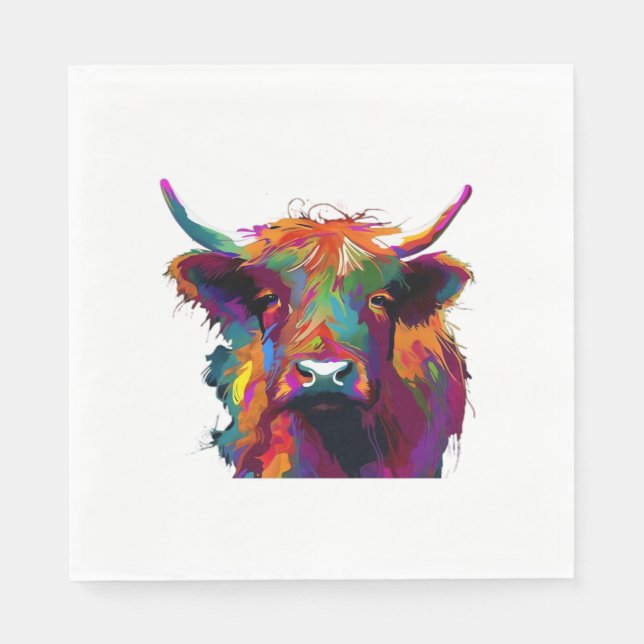 highland Cow, cow, highland cow art, cute highland Napkin (Front)