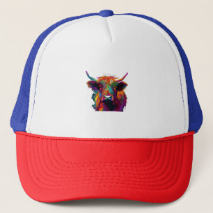 highland Cow, cow, highland cow art, cute highland Trucker Hat