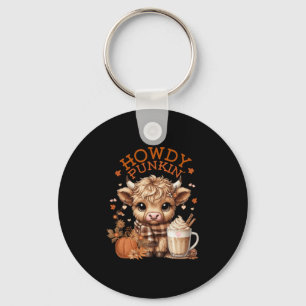Highland Cow, Cute And Cozy Ready For Fall Fun! Lo Key Ring