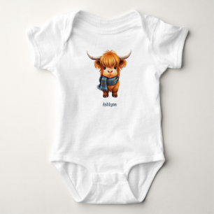Highland Cow Cute Fall Baby Bodysuit