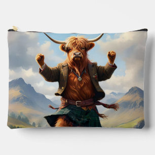Highland Cow Dancing The Highland Fling, Accessory Pouch