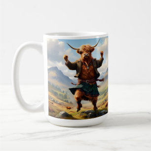 Highland Cow Dancing The Highland Fling, Coffee Mug