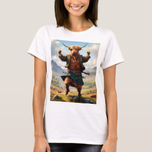 Highland Cow Dancing The Highland Fling, T-Shirt
