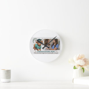 Highland Cow Dental Hygienist Graduation Photo Fra Round Clock