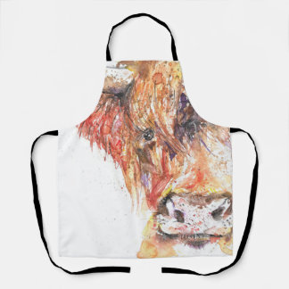 Highland Cow design All-Over Print Apron