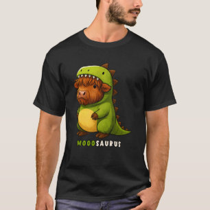 Highland Cow Dinosaur Costume Moosaurus Trex Boys T-Shirt