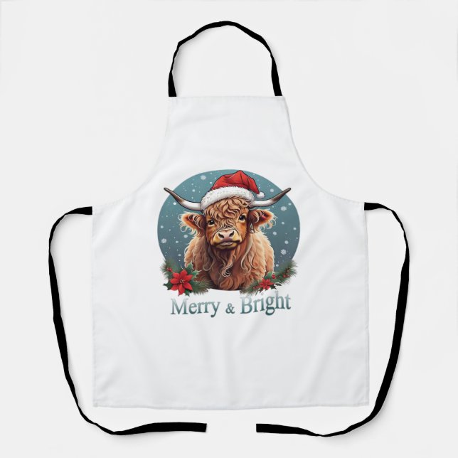 Highland Cow Essential T-Shirt Apron (Front)