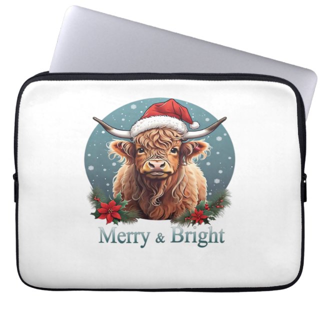 Highland Cow Essential T-Shirt Laptop Sleeve (Front)