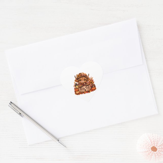 Highland Cow Fall Sticker (Envelope)