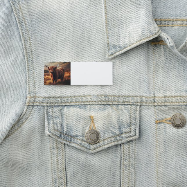 Highland Cow Farm Animal Art Name Tag (In Situ)