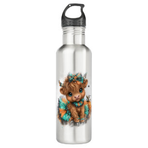 Highland Cow Farm Halloween 710 Ml Water Bottle