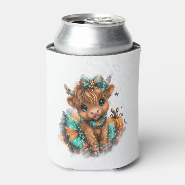 Highland Cow Farm Halloween Can Cooler (Can Front)