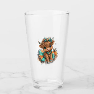Highland Cow Farm Halloween Glass