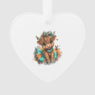 Highland Cow Farm Halloween Ornament