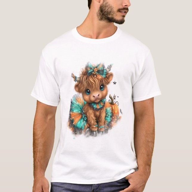Highland Cow Farm Halloween T-Shirt (Front)