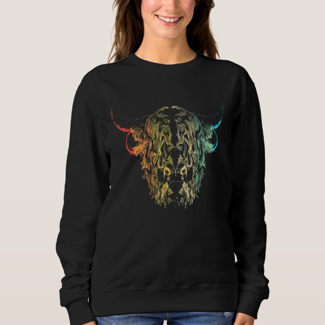 Highland Cow Farmer Cattle Sweatshirt (Front)