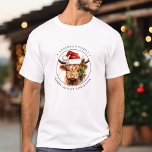 Highland Cow Festive Farm Animal Family Christmas T-Shirt<br><div class="desc">Looking for the perfect Christmas gift or decor that will bring the cosy warmth of the countryside into your home this winter? Look no further than our highland cow themed collection! Featuring adorable and cute highland calves, this collection is perfect for cow lovers and anyone who appreciates the rustic charm...</div>