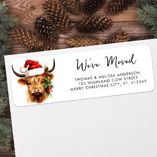 Highland Cow Festive Farm Holiday Return Address
