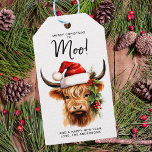 Highland Cow Festive Farm Merry Christmas to MOO Gift Tags<br><div class="desc">Looking for an adorable and unique way to send your Christmas greetings this year? Look no further than our highland cow and calf Christmas cards! Featuring a cute and festive design, these cards are perfect for cow lovers, country, and western enthusiasts alike. Each card features a highland cow wearing a...</div>