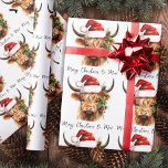 Highland Cow Festive Farm Merry Christmas to MOO Wrapping Paper Sheet<br><div class="desc">Looking for an adorable and unique way to send your Christmas greetings this year? Look no further than our highland cow and calf Christmas cards! Featuring a cute and festive design, these cards are perfect for cow lovers, country, and western enthusiasts alike. Each card features a highland cow wearing a...</div>