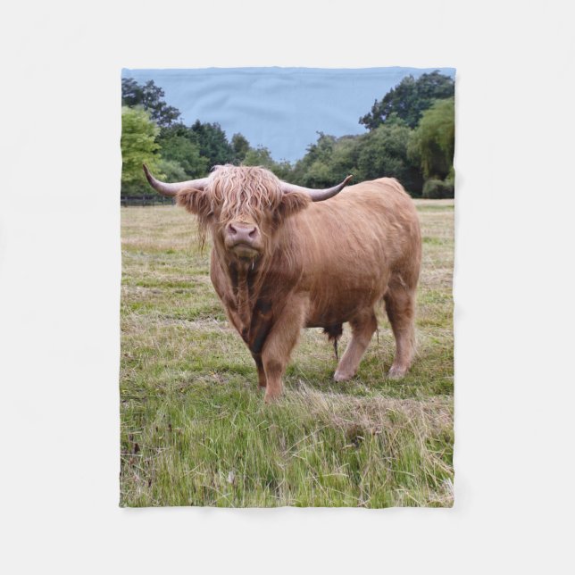 Highland Cow Fleece Blanket (Front)