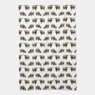 Highland Cow Frenzy Kitchen Towel (choose colour)