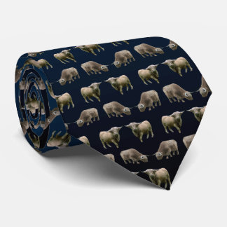 Highland Cow Frenzy Tie Double Sided (Navy Mix)