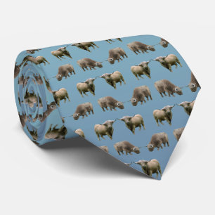 Highland Cow Frenzy Tie Double Sided(Sky Blue Mix)