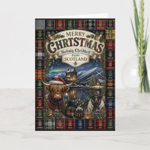 Highland Cow Gaelic Christmas Card