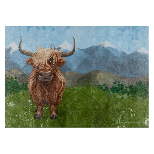 Highland Cow Gifts & Accessories Cutting Board (Front)