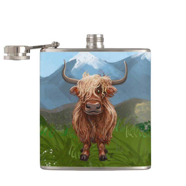 Highland Cow Gifts & Accessories Hip Flask (Opened)