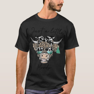 Highland Cow Glasses Just Little Moody Western Cou T-Shirt
